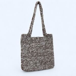 Stylish Brown and White Crochet Bag